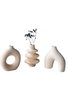 Aberto Design Glamour Candle 5ST Juego de 3 Jarrones Beige de Concreto